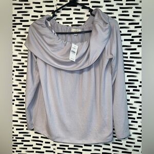 NWT Loft Cold Shoulder Sweater| Size Large light purple lilac